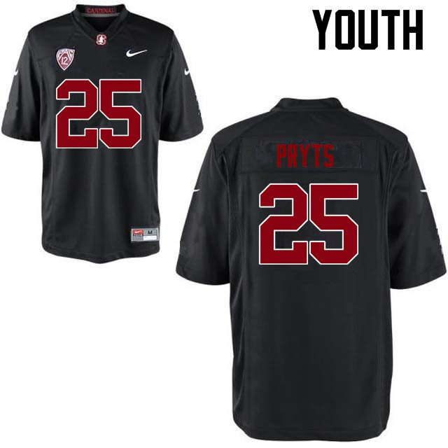 Youth Stanford Cardinal #25 Andrew Pryts College Football Jerseys Sale-Black